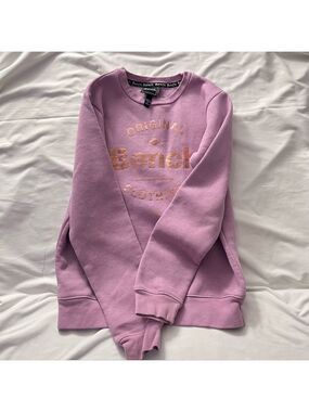 3/ $20 Bench Logo Sweatshirt Rose Gold Graphic Fleece Women's Small